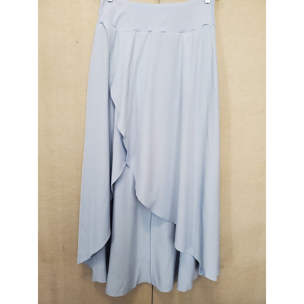 Halara Blue High-Waisted High-Low Ruffle Quick Dry Maxi Skirt with Undershort M